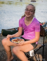 Spaghetti meal on canoe trip